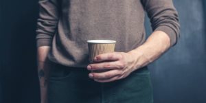 Fasting - Man drinking tea or coffee
